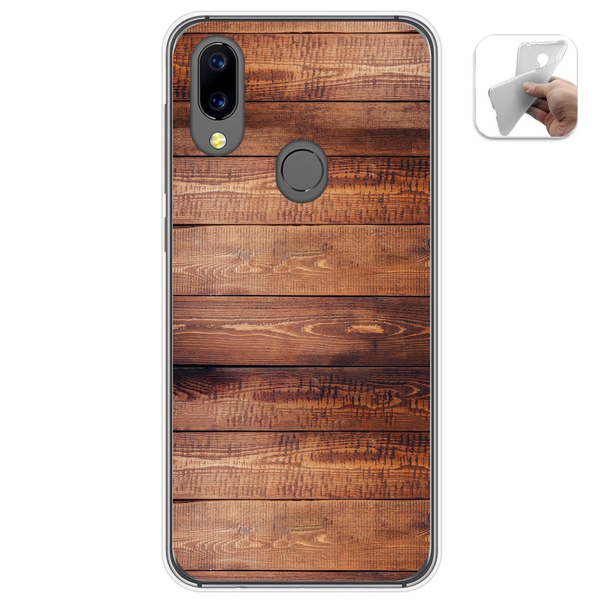 Funda Gel Tpu para Umidigi A3X diseño Madera 02 Dibujos
