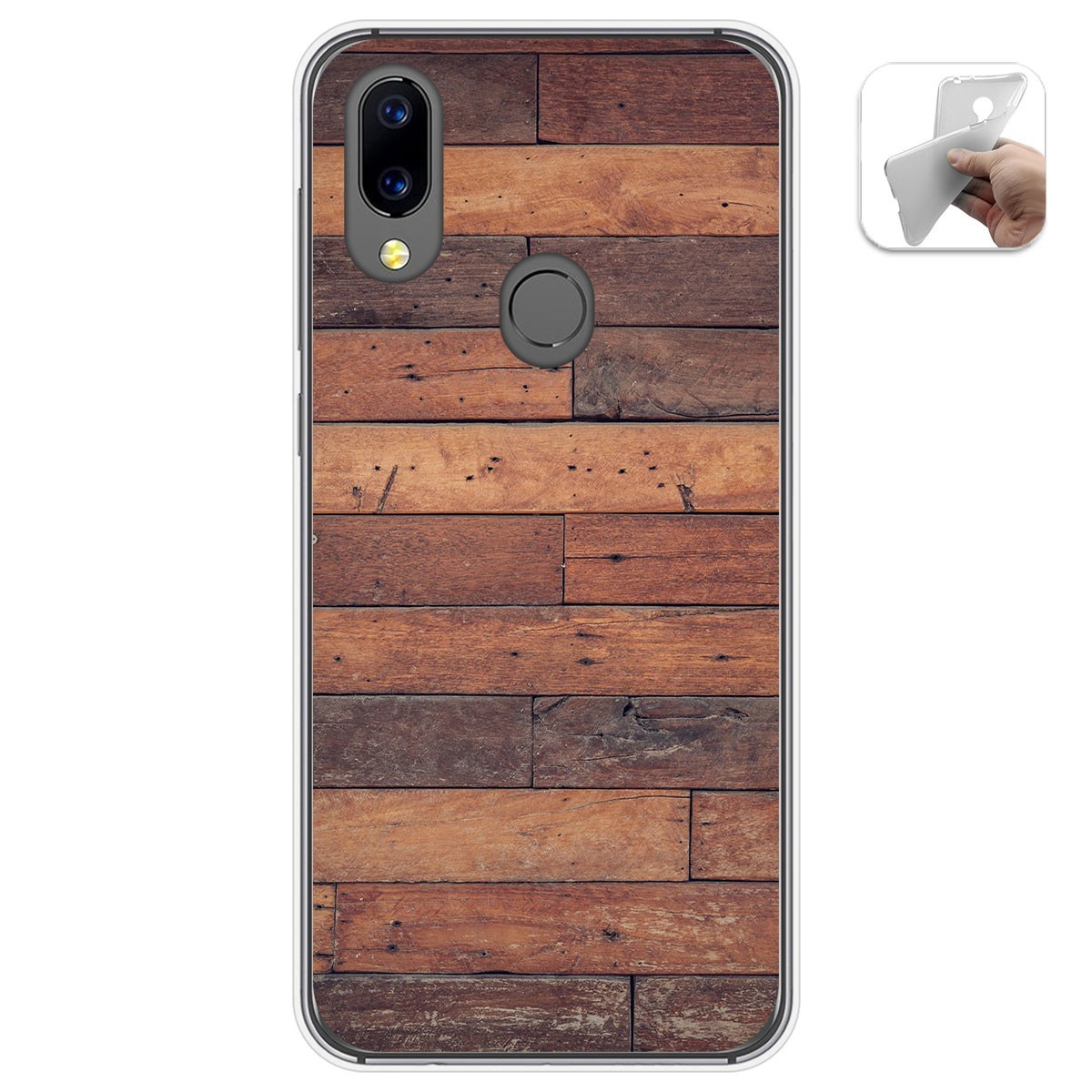 Funda Gel Tpu para Umidigi A3X diseño Madera 03 Dibujos