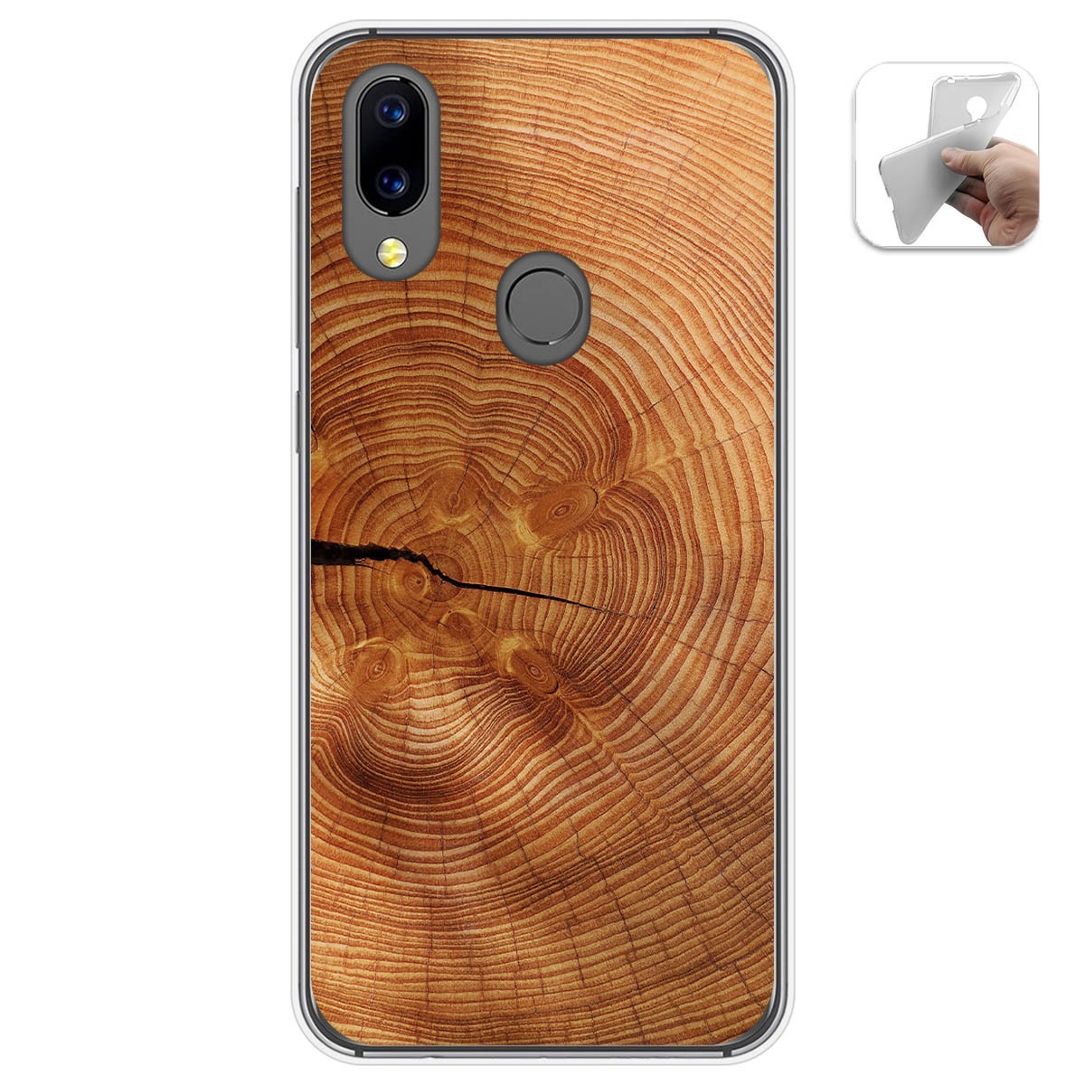 Funda Gel Tpu para Umidigi A3X diseño Madera 04 Dibujos