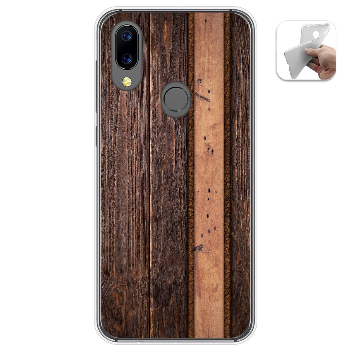 Funda Gel Tpu para Umidigi A3X diseño Madera 05 Dibujos