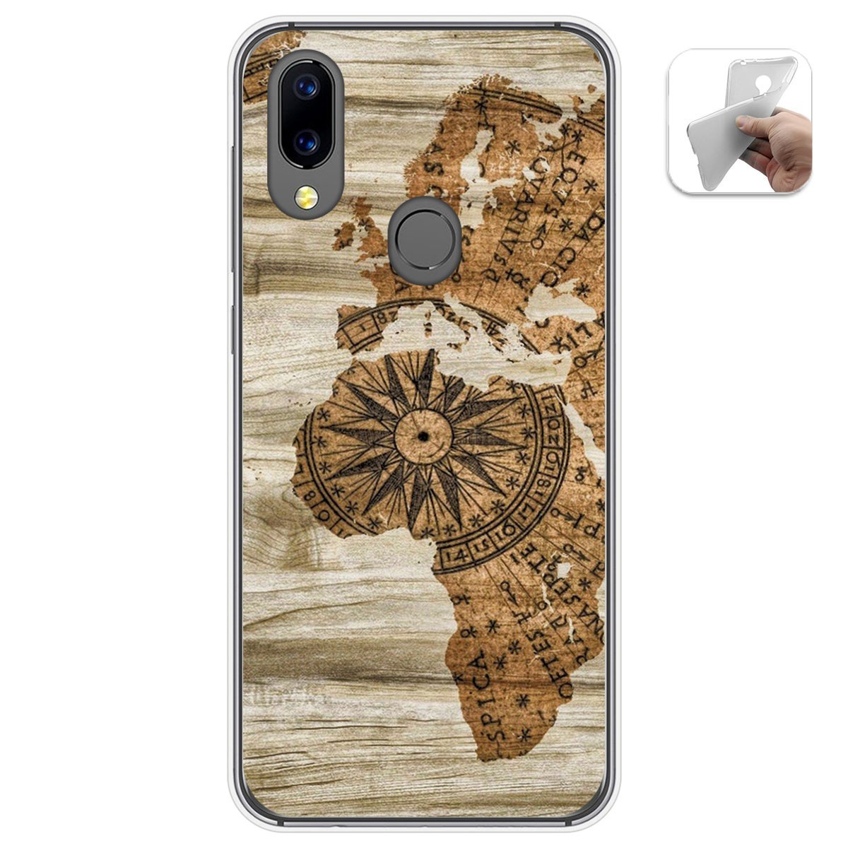Funda Gel Tpu para Umidigi A3X diseño Madera 07 Dibujos