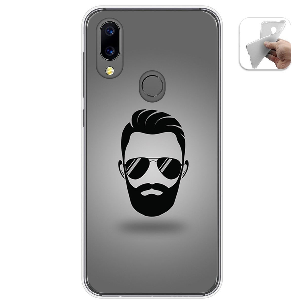 Funda Gel Tpu para Umidigi A3X diseño Barba Dibujos