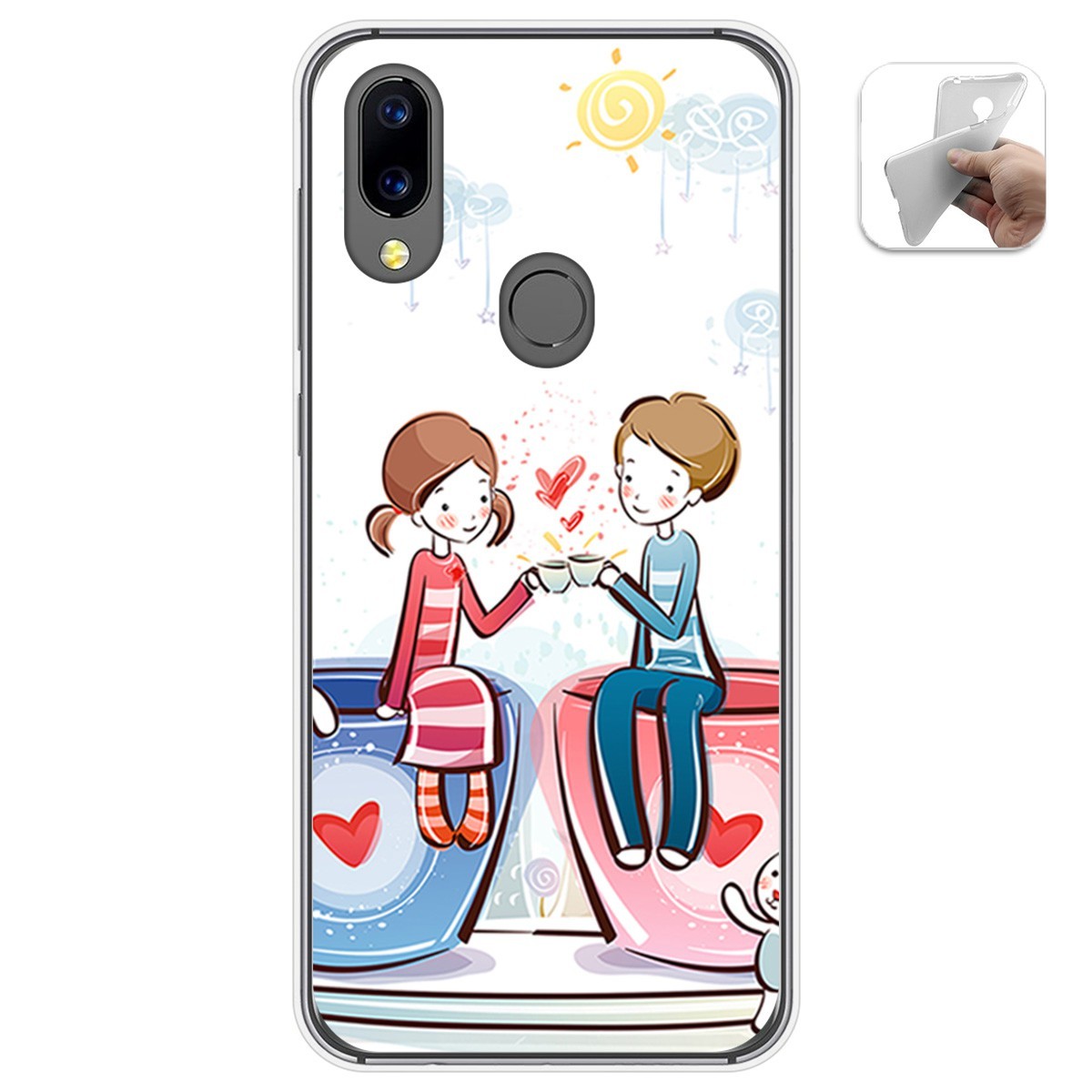 Funda Gel Tpu para Umidigi A3X diseño Café Dibujos