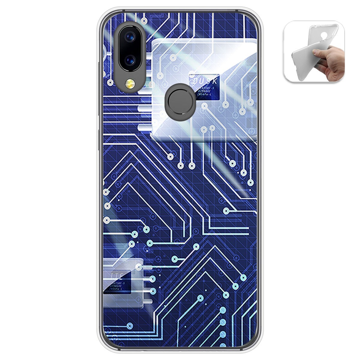Funda Gel Tpu para Umidigi A3X diseño Circuito Dibujos