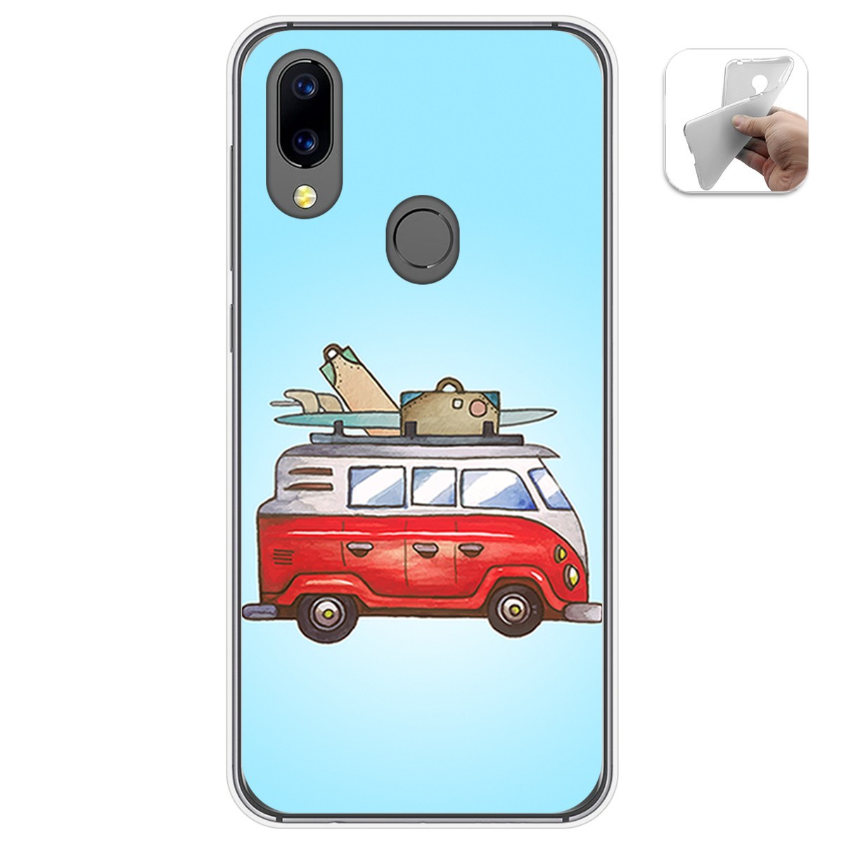 Funda Gel Tpu para Umidigi A3X diseño Furgoneta Dibujos