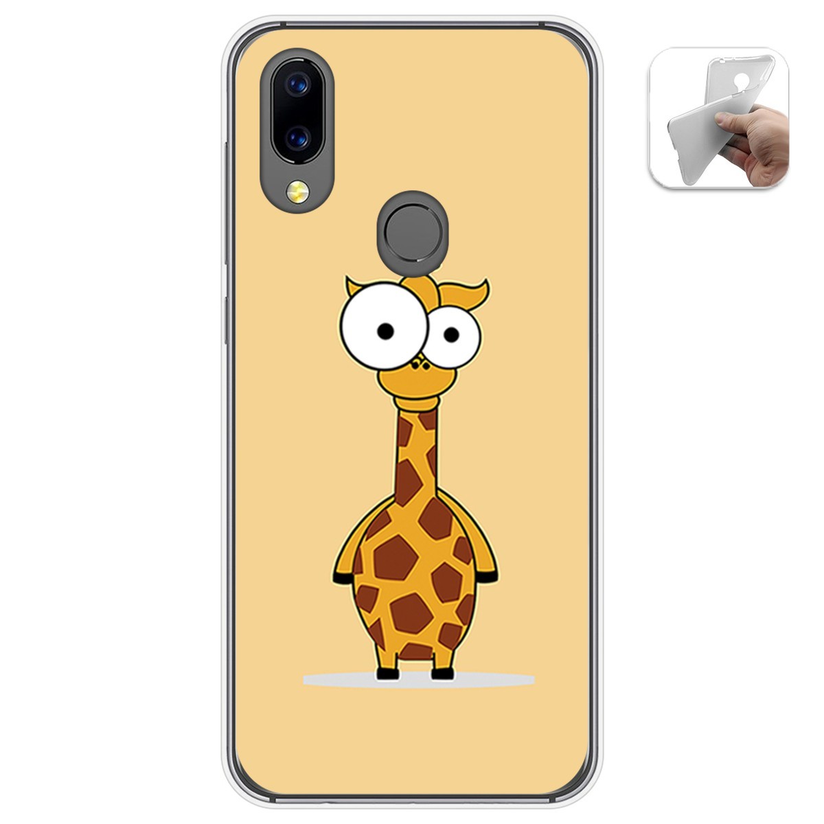 Funda Gel Tpu para Umidigi A3X diseño Jirafa Dibujos