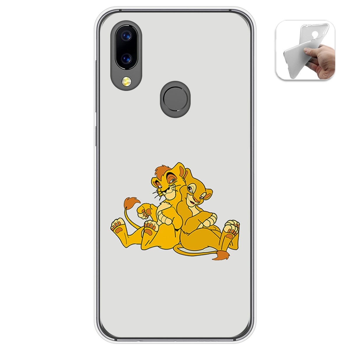 Funda Gel Tpu para Umidigi A3X diseño Leones Dibujos