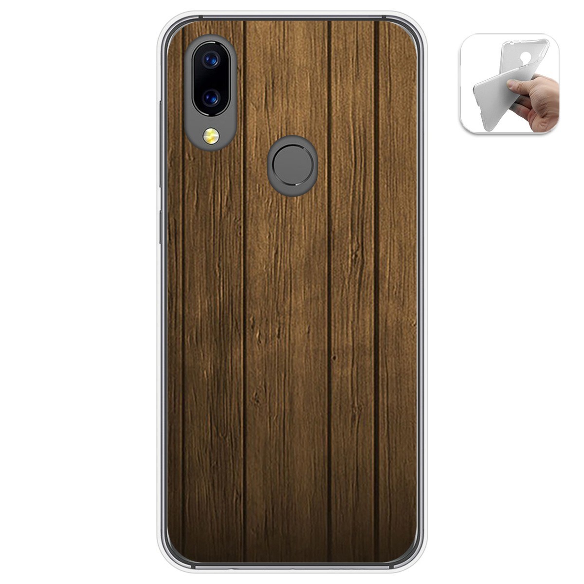 Funda Gel Tpu para Umidigi A3X diseño Madera Dibujos