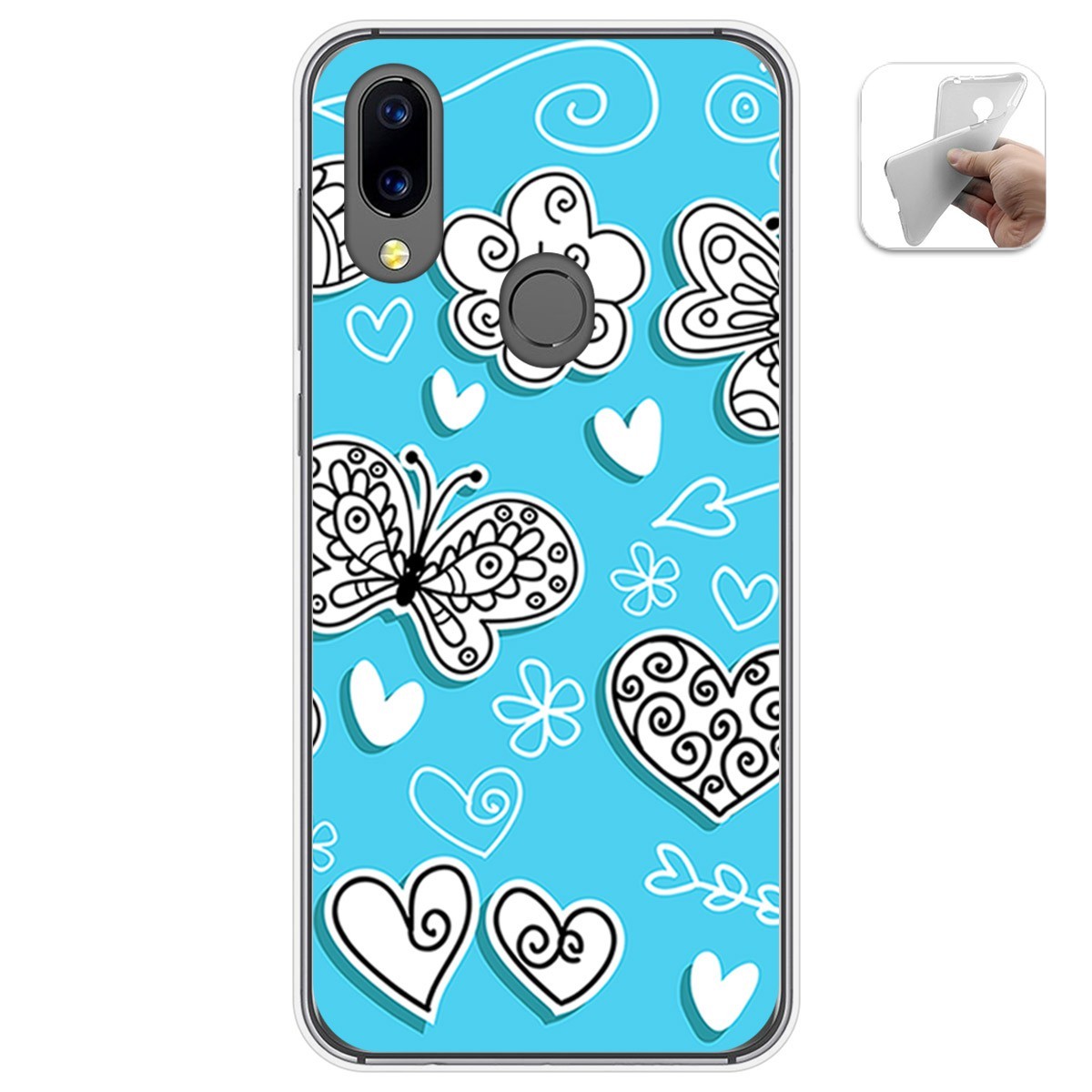 Funda Gel Tpu para Umidigi A3X diseño Mariposas Dibujos