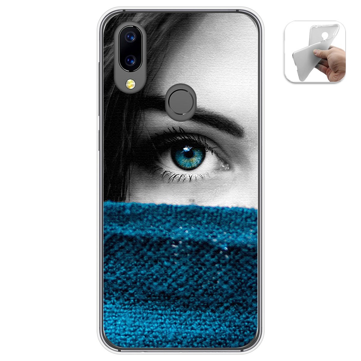 Funda Gel Tpu para Umidigi A3X diseño Ojo Dibujos