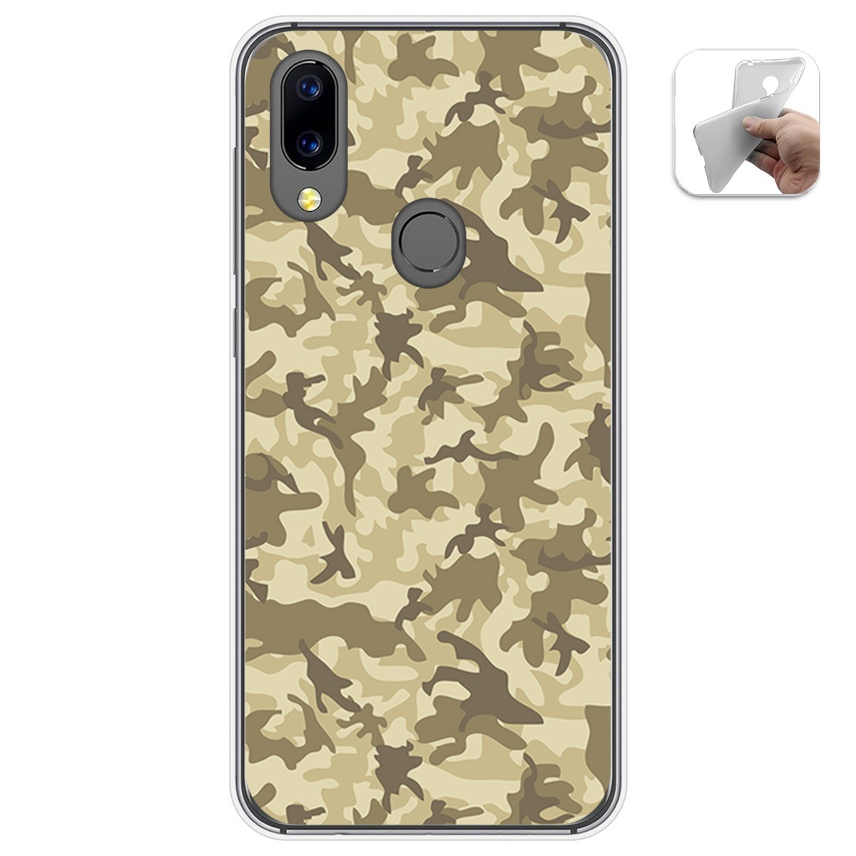 Funda Gel Tpu para Umidigi A3X diseño Sand Camuflaje Dibujos