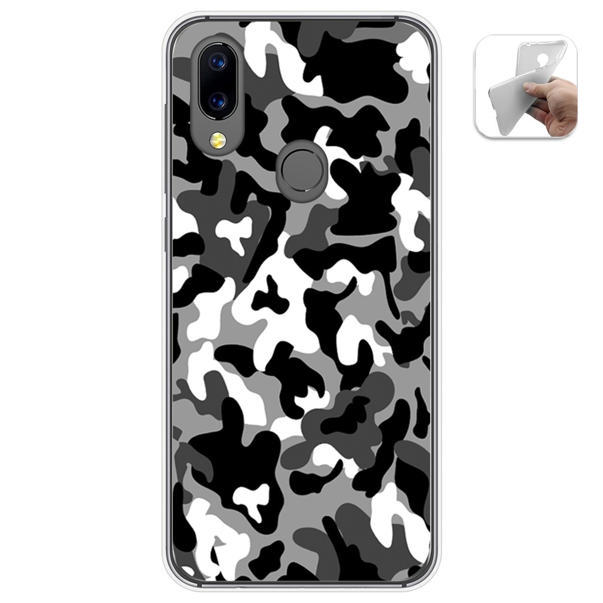 Funda Gel Tpu para Umidigi A3X diseño Snow Camuflaje Dibujos