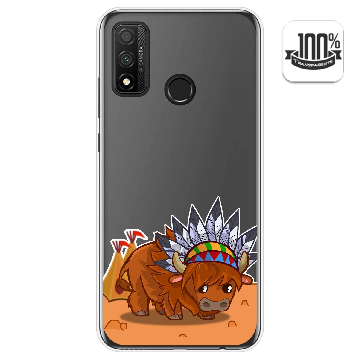 Funda Gel Transparente para Huawei P Smart 2020 diseño Bufalo Dibujos