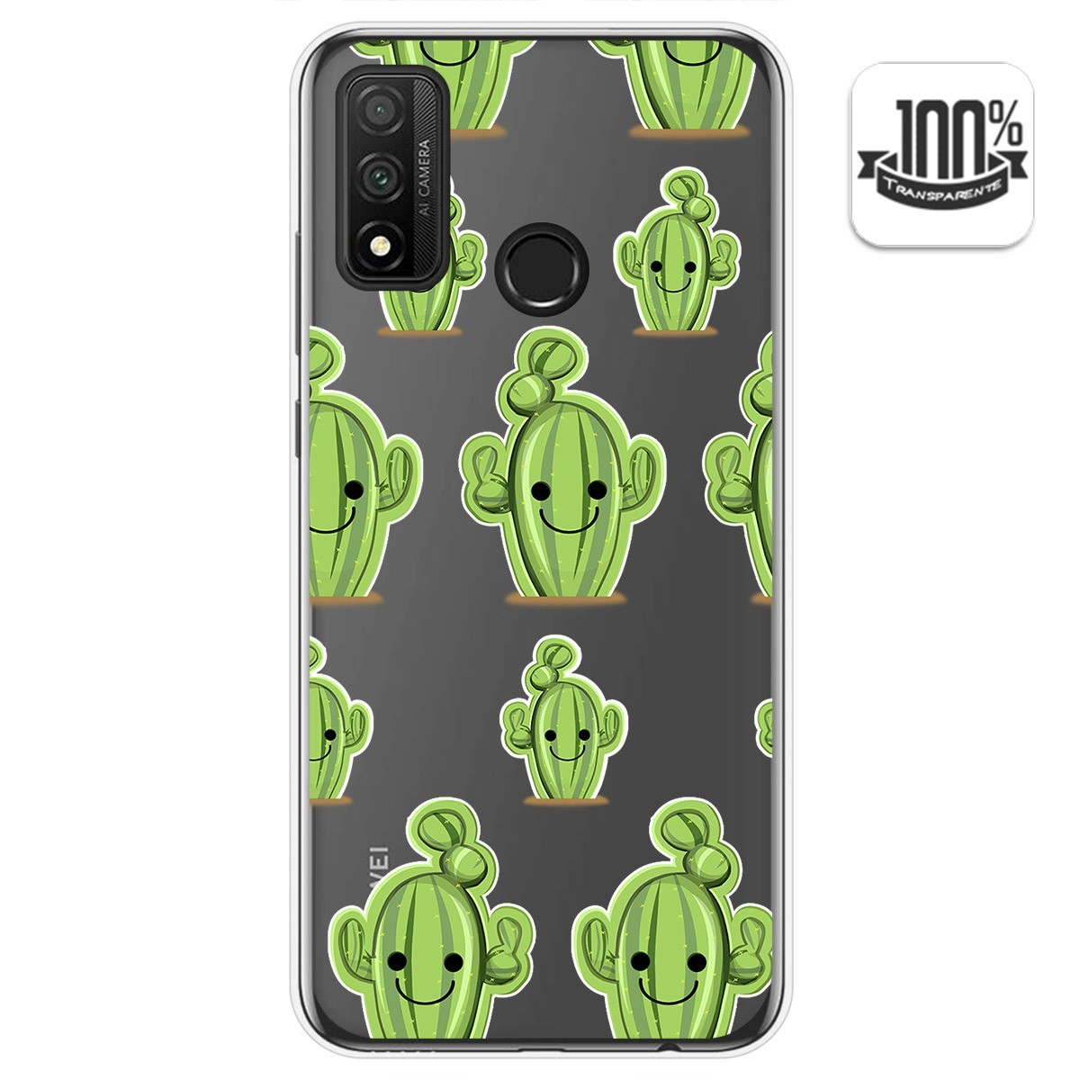 Funda Gel Transparente para Huawei P Smart 2020 diseño Cactus Dibujos