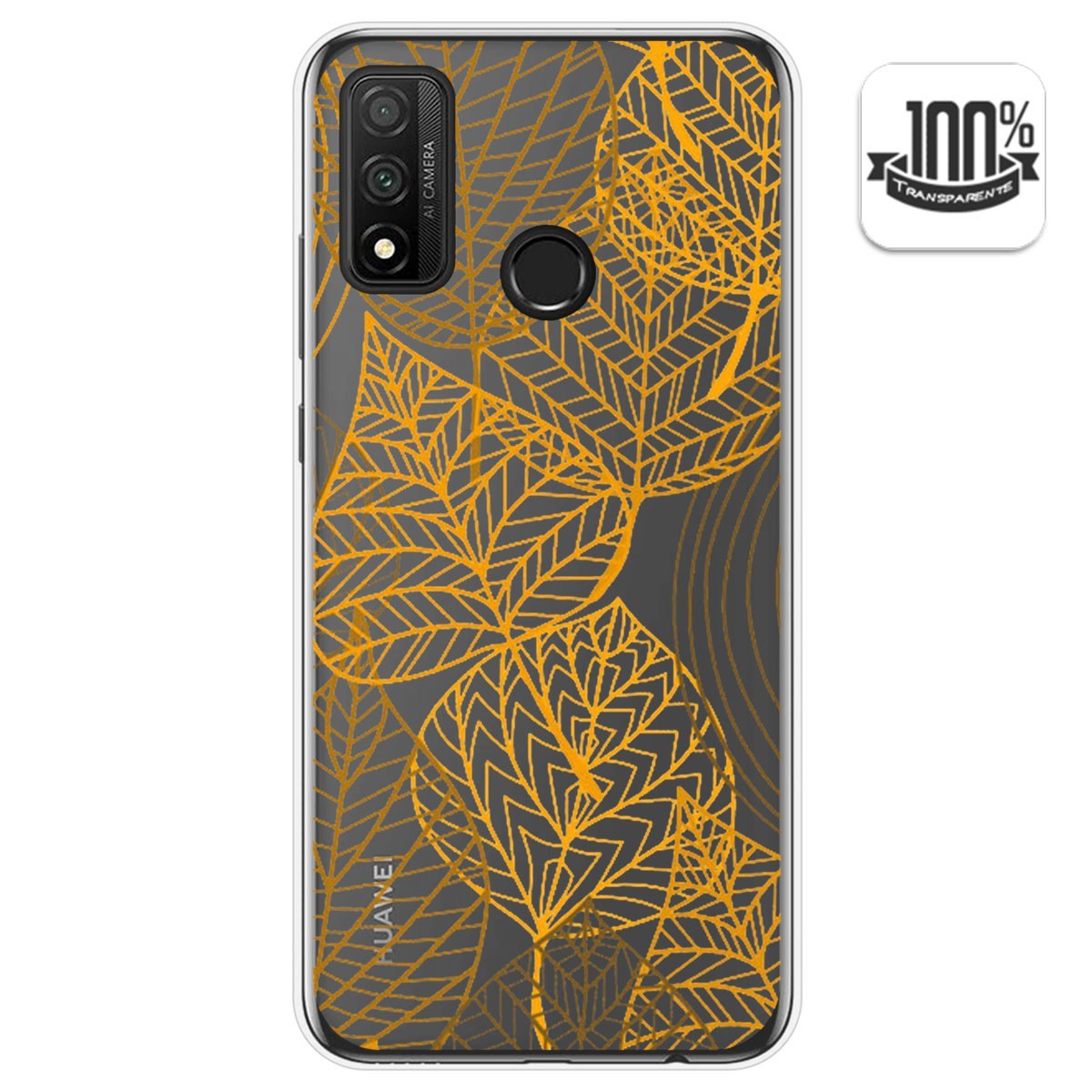 Funda Gel Transparente para Huawei P Smart 2020 diseño Hojas Dibujos