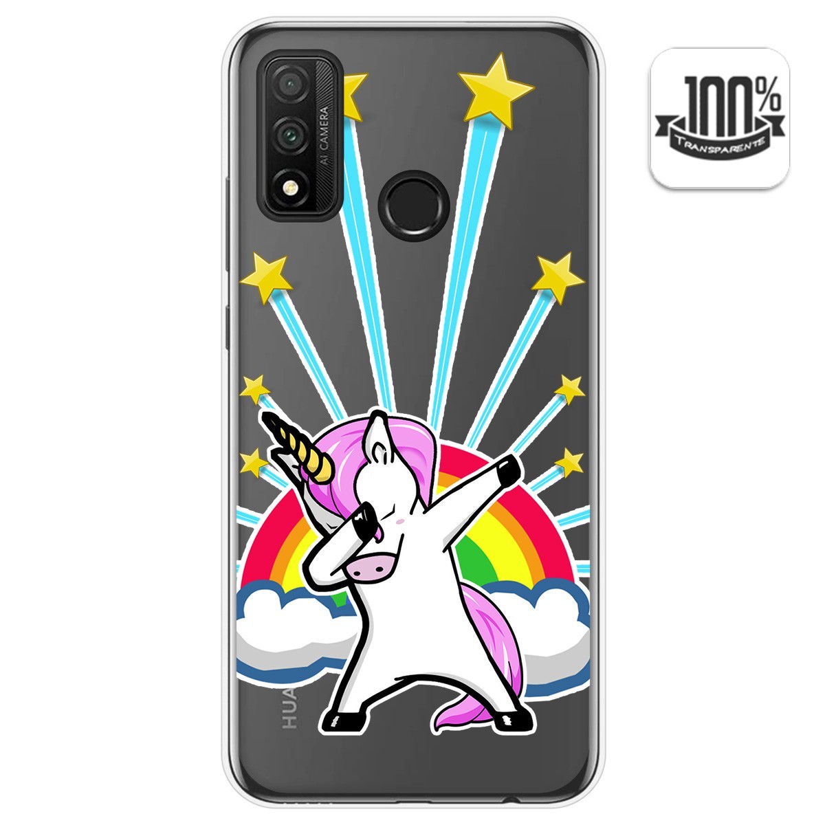 Funda Gel Transparente para Huawei P Smart 2020 diseño Unicornio Dibujos