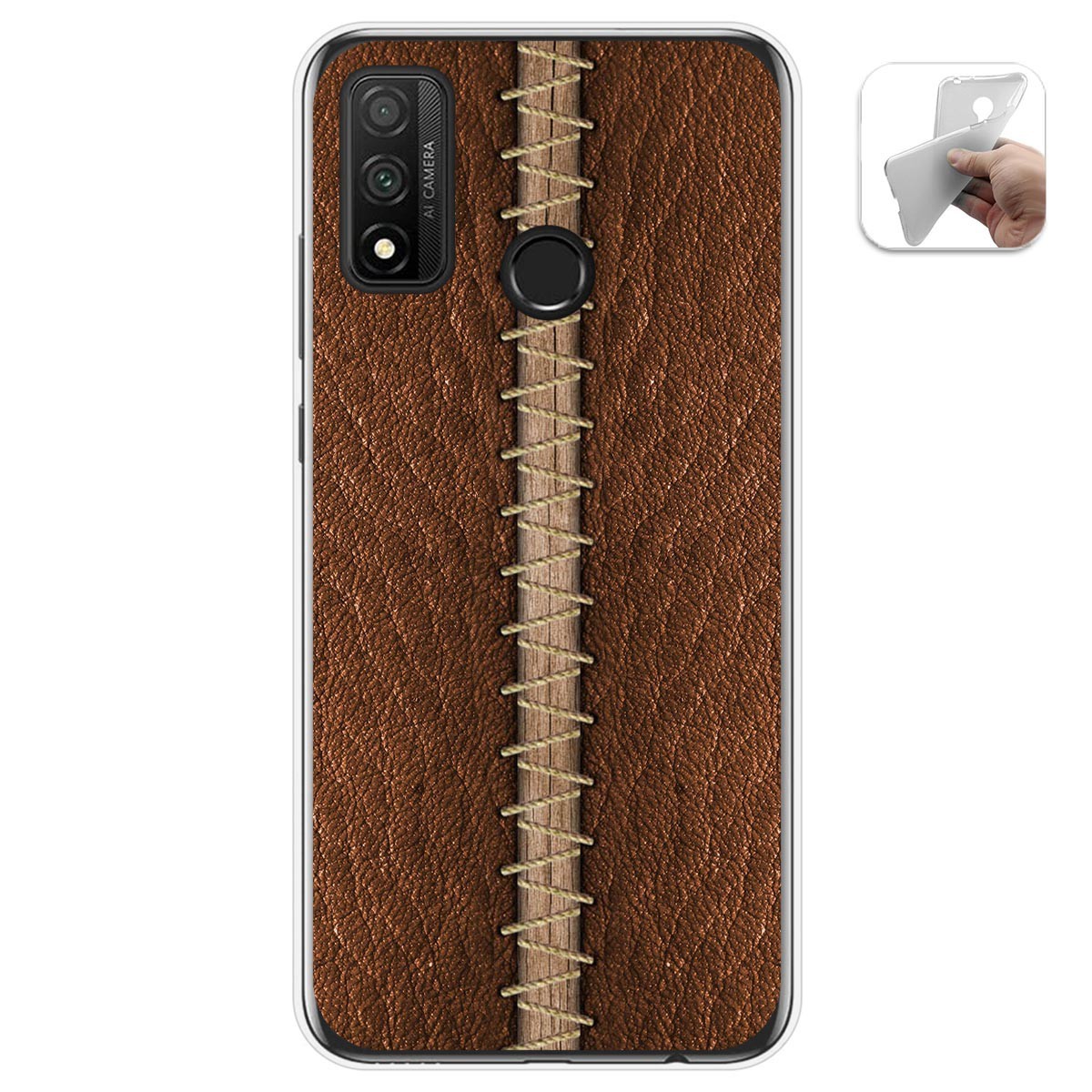 Funda Gel Tpu para Huawei P Smart 2020 diseño Cuero 01 Dibujos