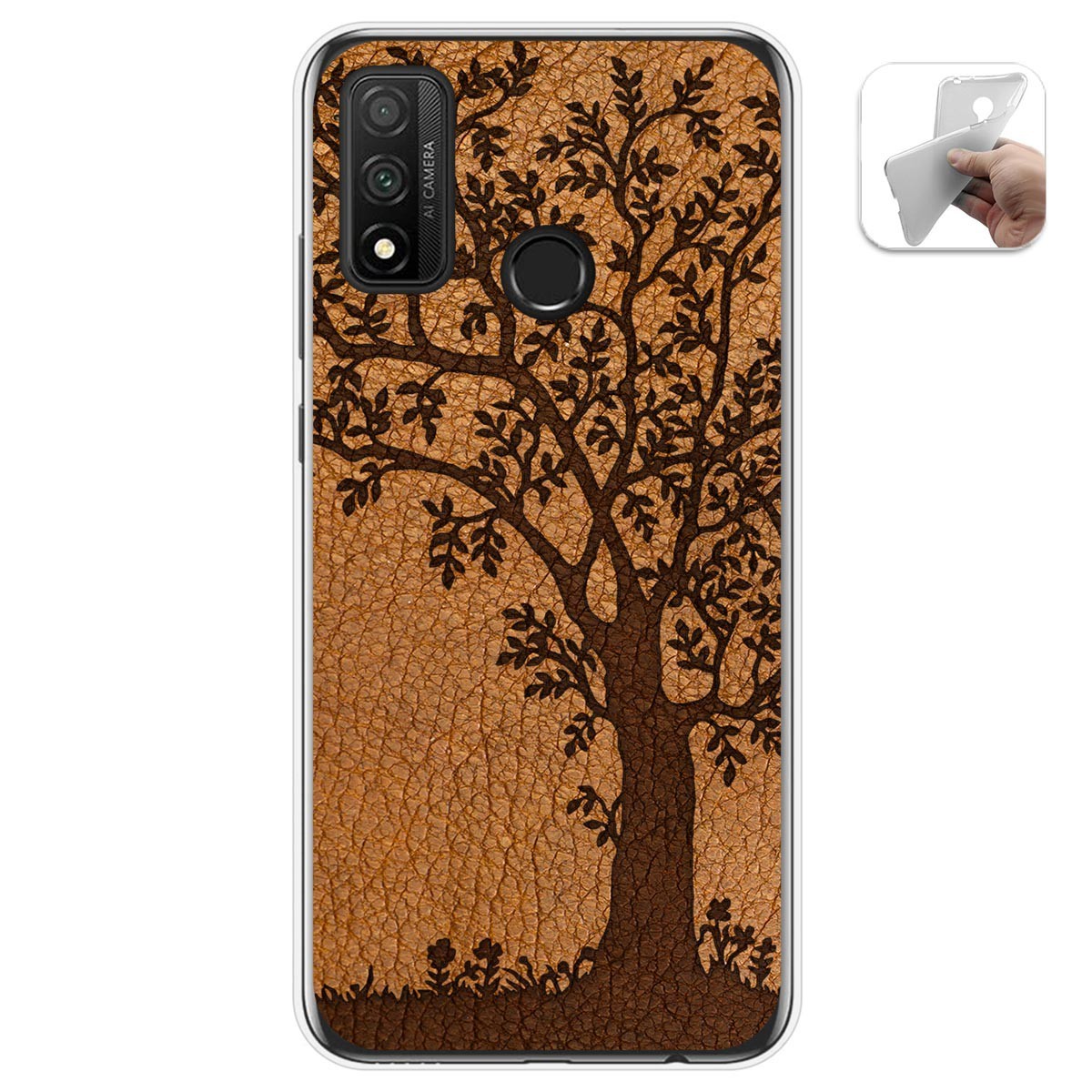 Funda Gel Tpu para Huawei P Smart 2020 diseño Cuero 03 Dibujos