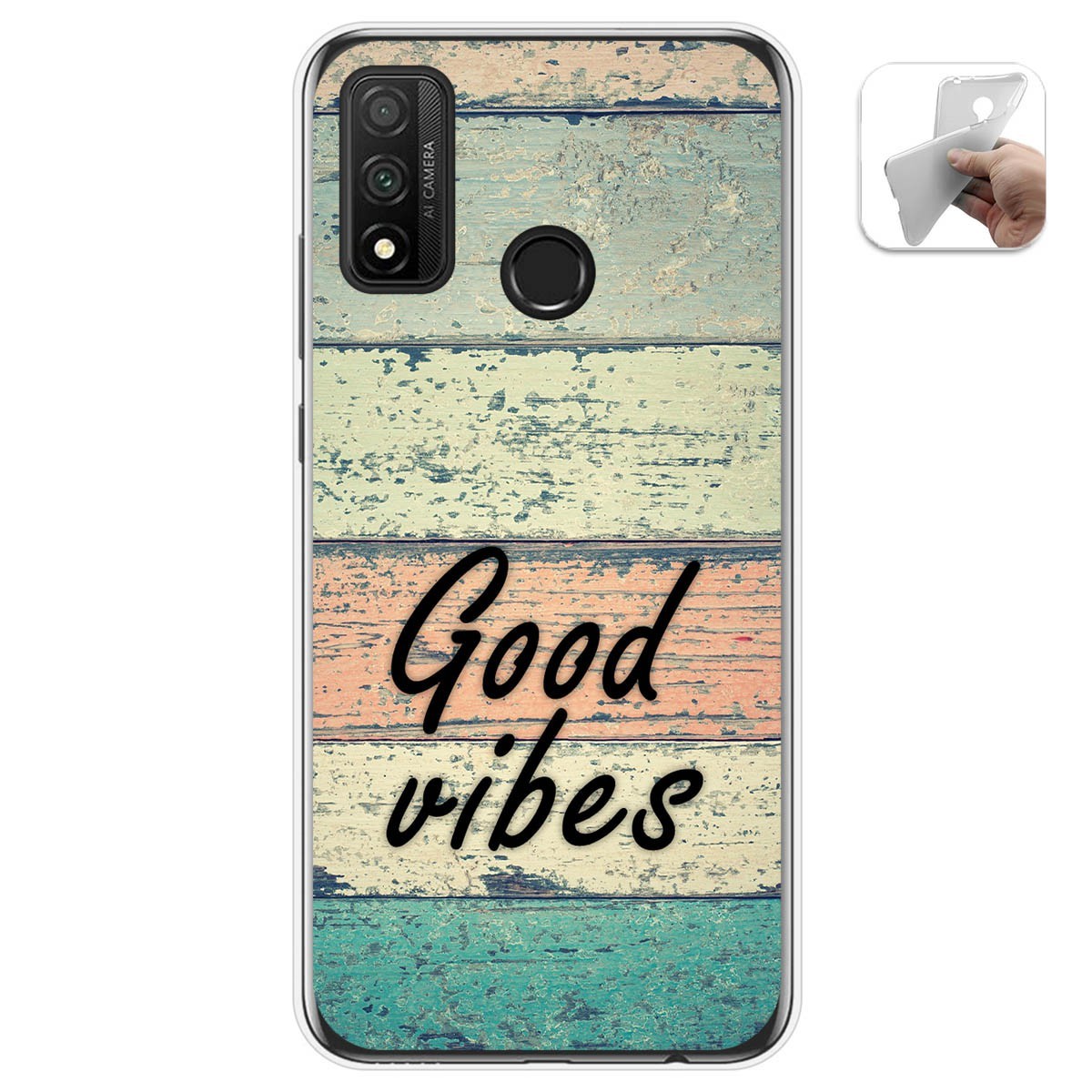 Funda Gel Tpu para Huawei P Smart 2020 diseño Madera 01 Dibujos