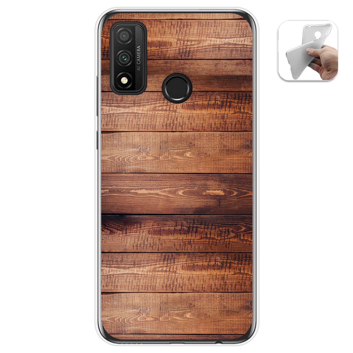 Funda Gel Tpu para Huawei P Smart 2020 diseño Madera 02 Dibujos