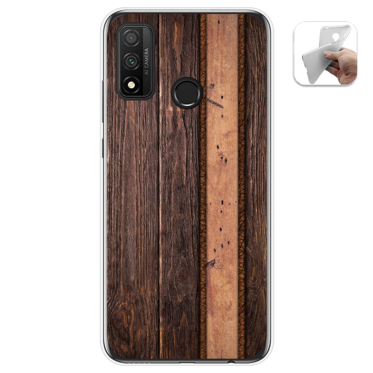 Funda Gel Tpu para Huawei P Smart 2020 diseño Madera 05 Dibujos