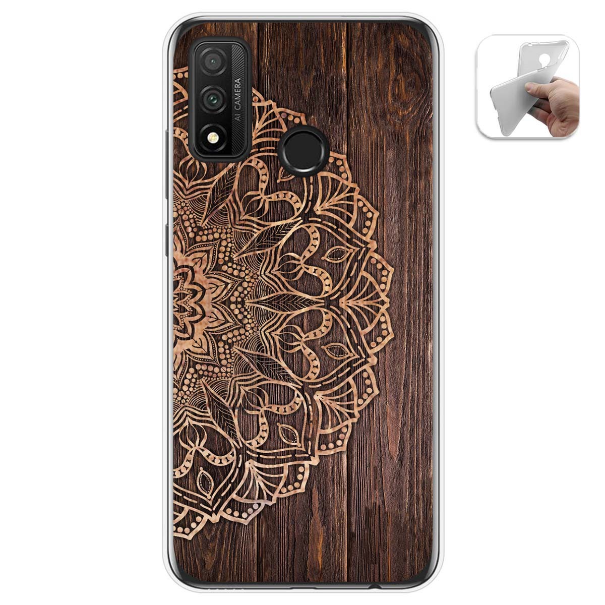 Funda Gel Tpu para Huawei P Smart 2020 diseño Madera 06 Dibujos