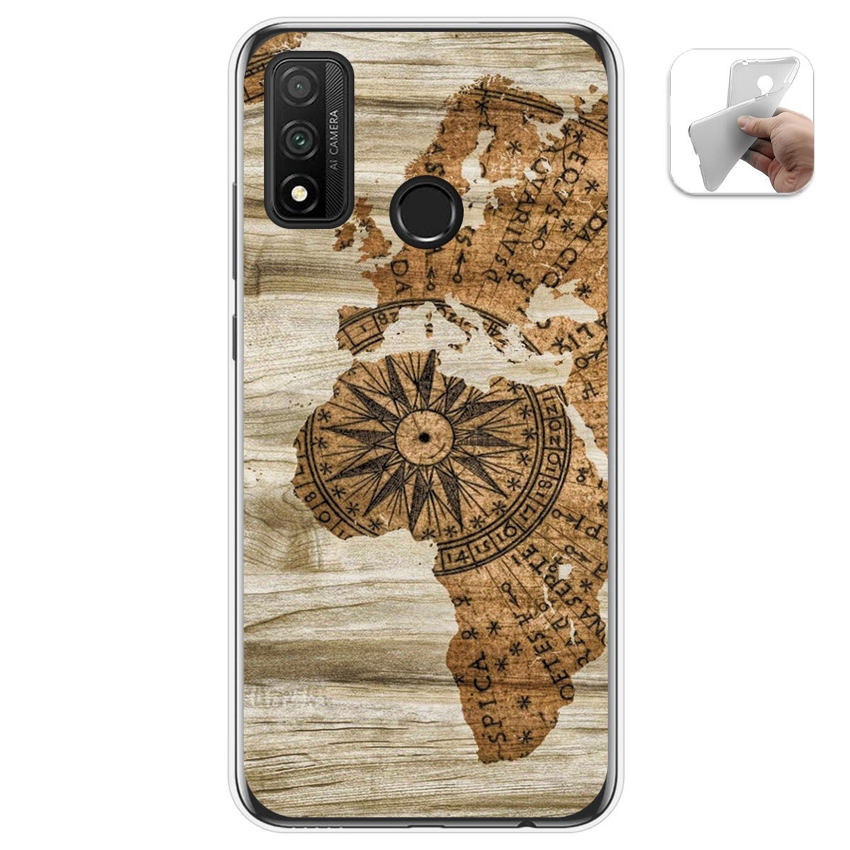 Funda Gel Tpu para Huawei P Smart 2020 diseño Madera 07 Dibujos