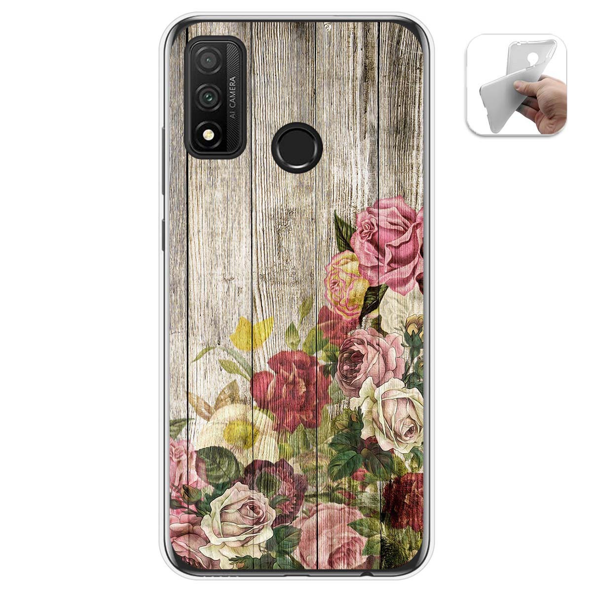Funda Gel Tpu para Huawei P Smart 2020 diseño Madera 08 Dibujos