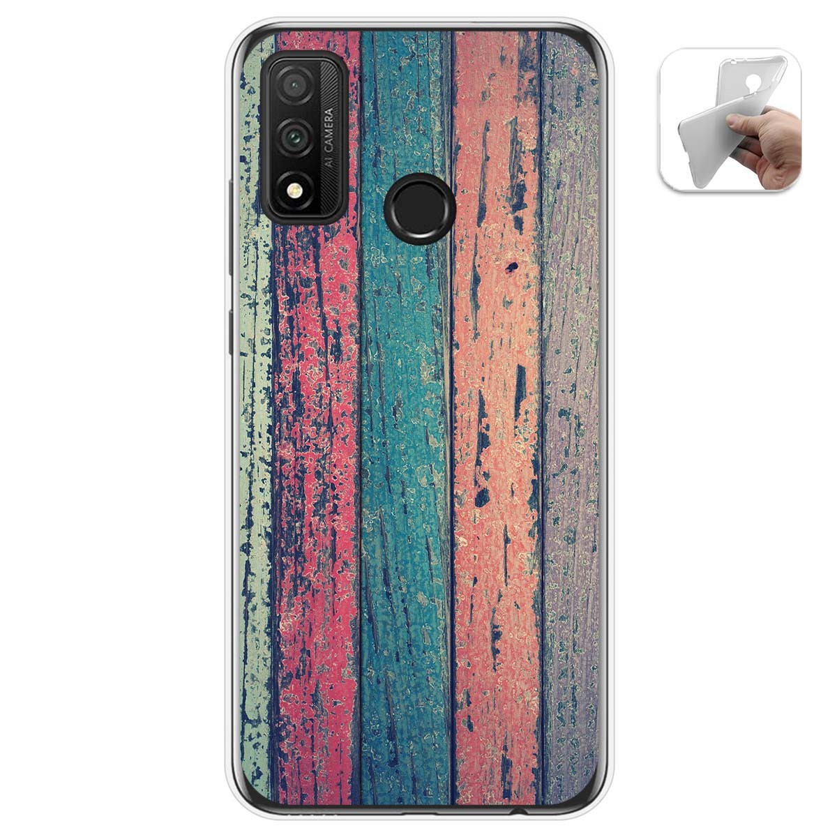 Funda Gel Tpu para Huawei P Smart 2020 diseño Madera 10 Dibujos