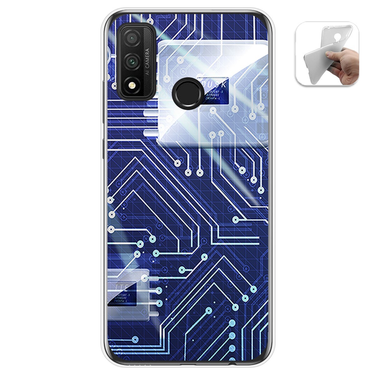 Funda Gel Tpu para Huawei P Smart 2020 diseño Circuito Dibujos
