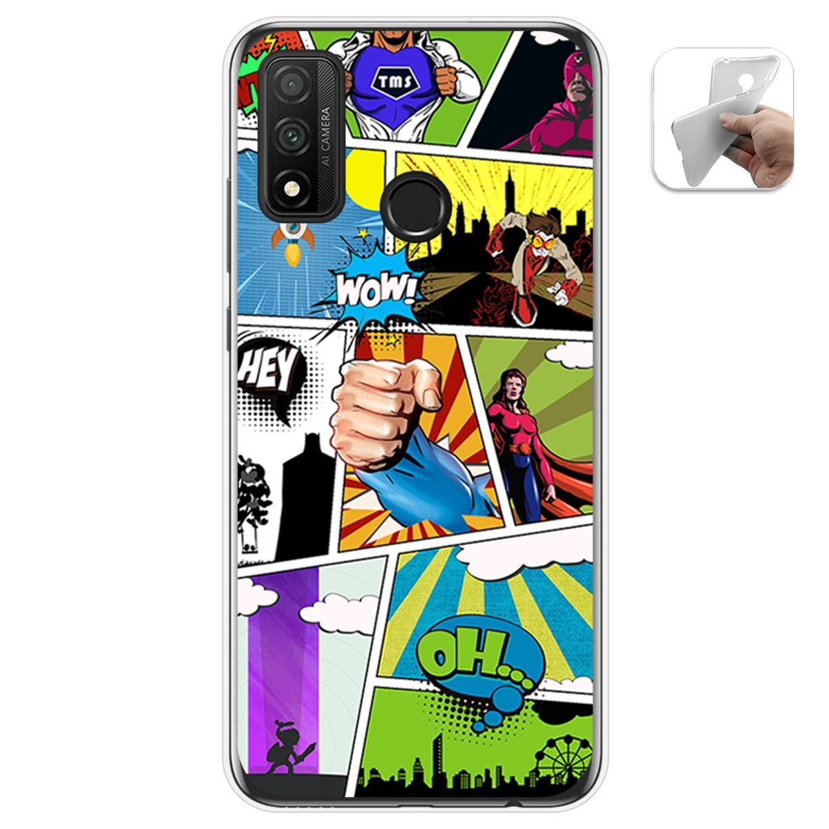 Funda Gel Tpu para Huawei P Smart 2020 diseño Comic Dibujos