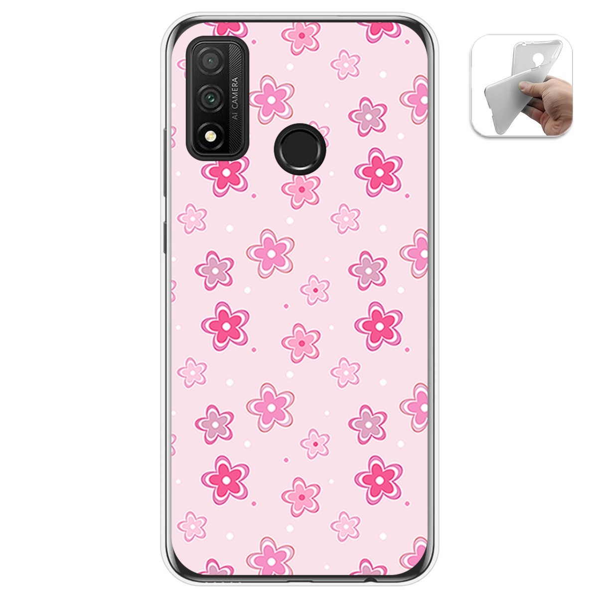 Funda Gel Tpu para Huawei P Smart 2020 diseño Flores Dibujos