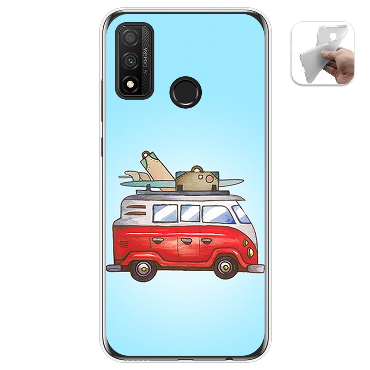 Funda Gel Tpu para Huawei P Smart 2020 diseño Furgoneta Dibujos