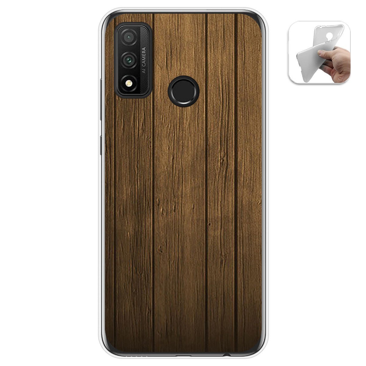 Funda Gel Tpu para Huawei P Smart 2020 diseño Madera Dibujos