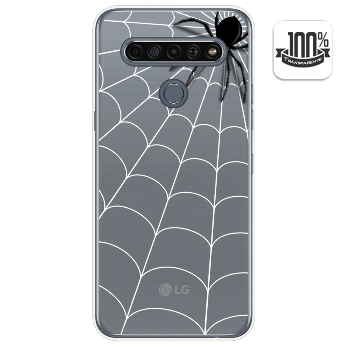 Funda Gel Transparente para Lg K61 diseño Araña Dibujos