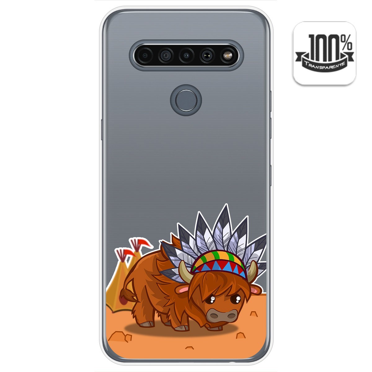 Funda Gel Transparente para Lg K61 diseño Bufalo Dibujos