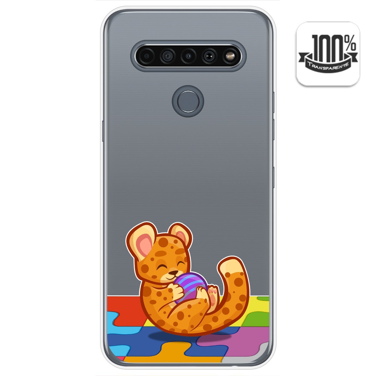 Funda Gel Transparente para Lg K61 diseño Leopardo Dibujos