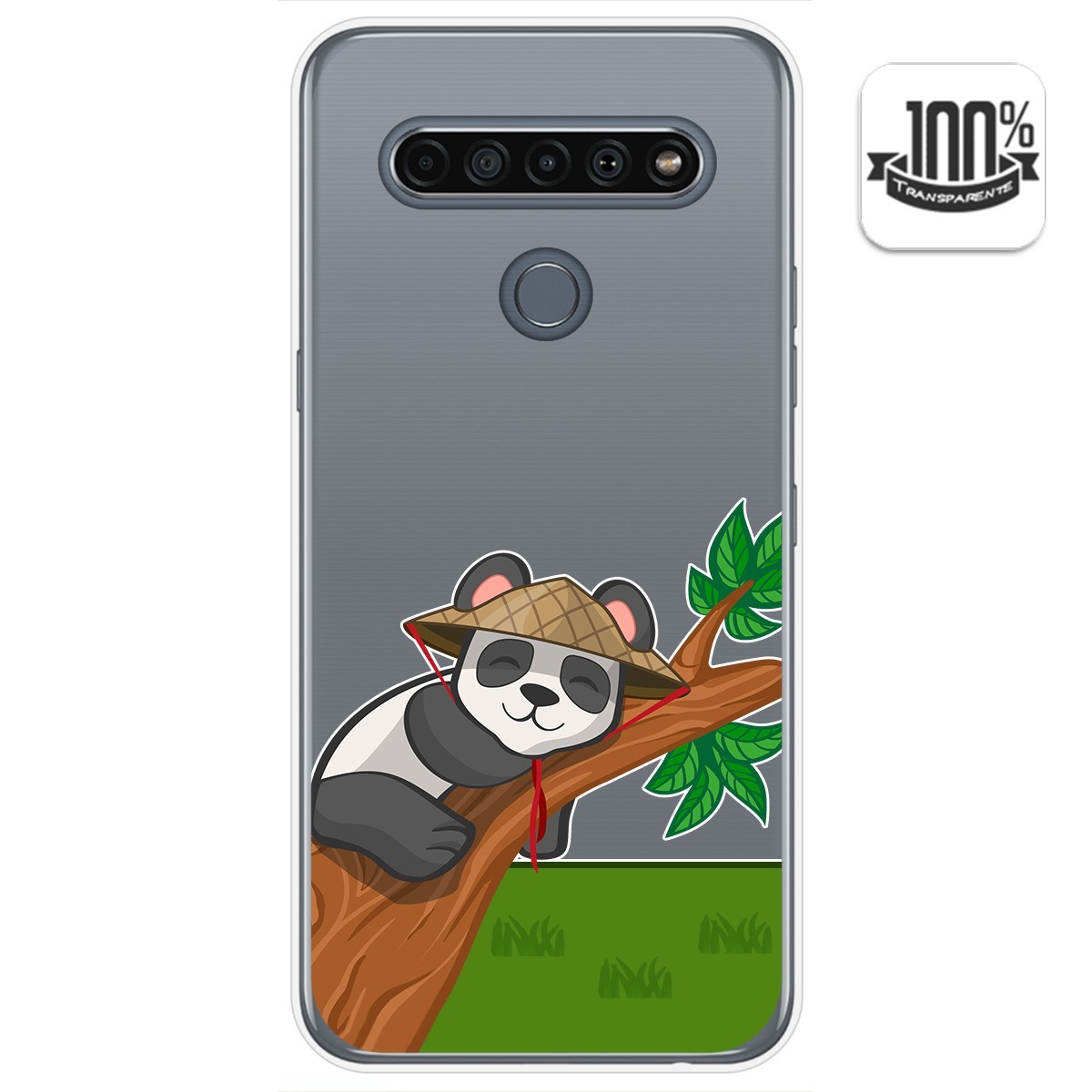 Funda Gel Transparente para Lg K61 diseño Panda Dibujos