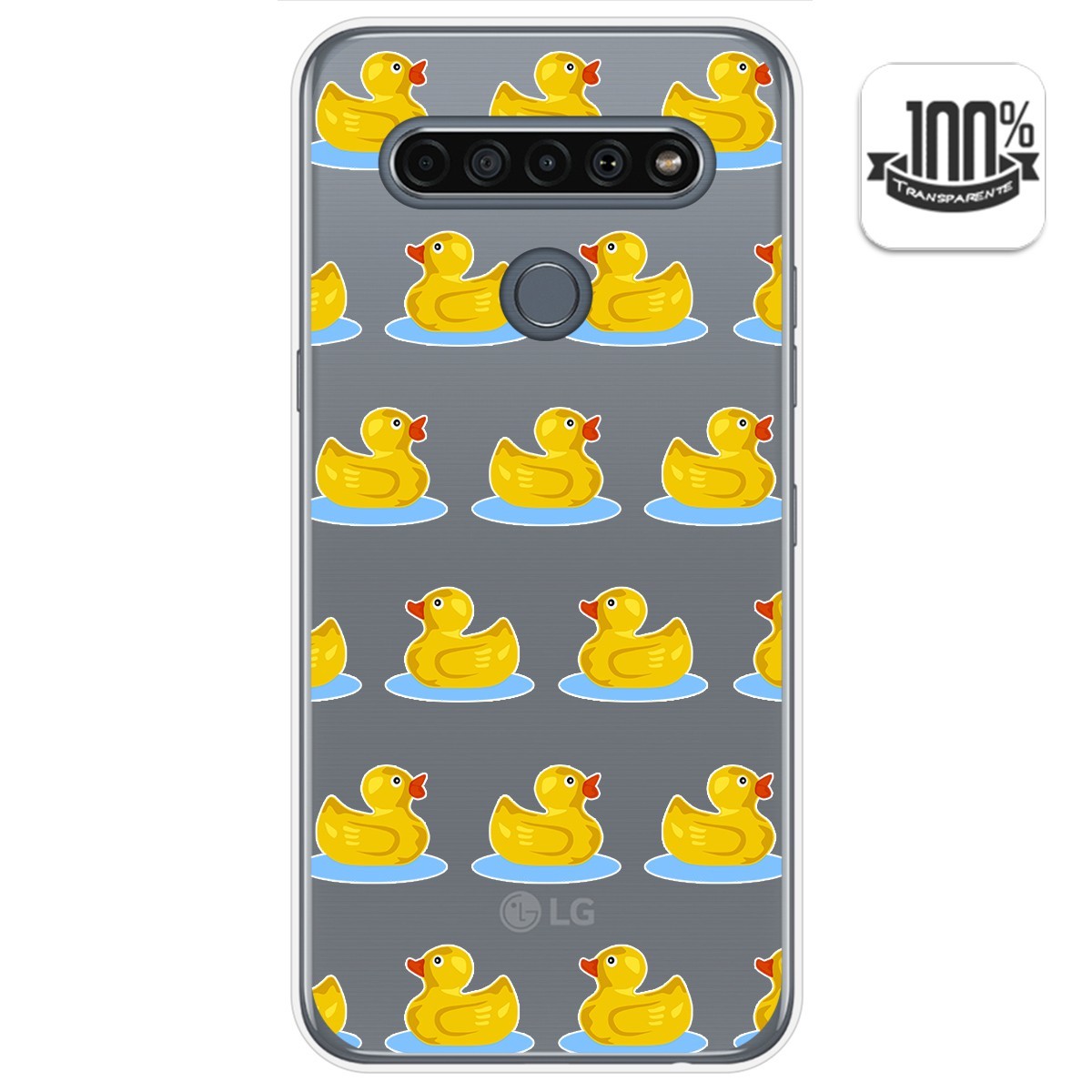 Funda Gel Transparente para Lg K61 diseño Pato Dibujos