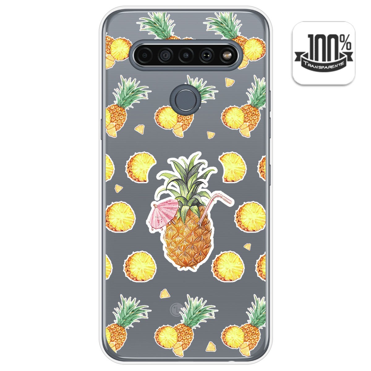 Funda Gel Transparente para Lg K61 diseño Piña Dibujos