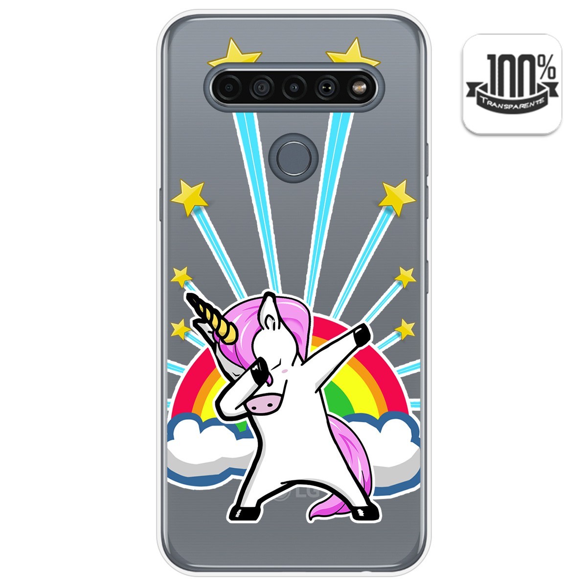 Funda Gel Transparente para Lg K61 diseño Unicornio Dibujos
