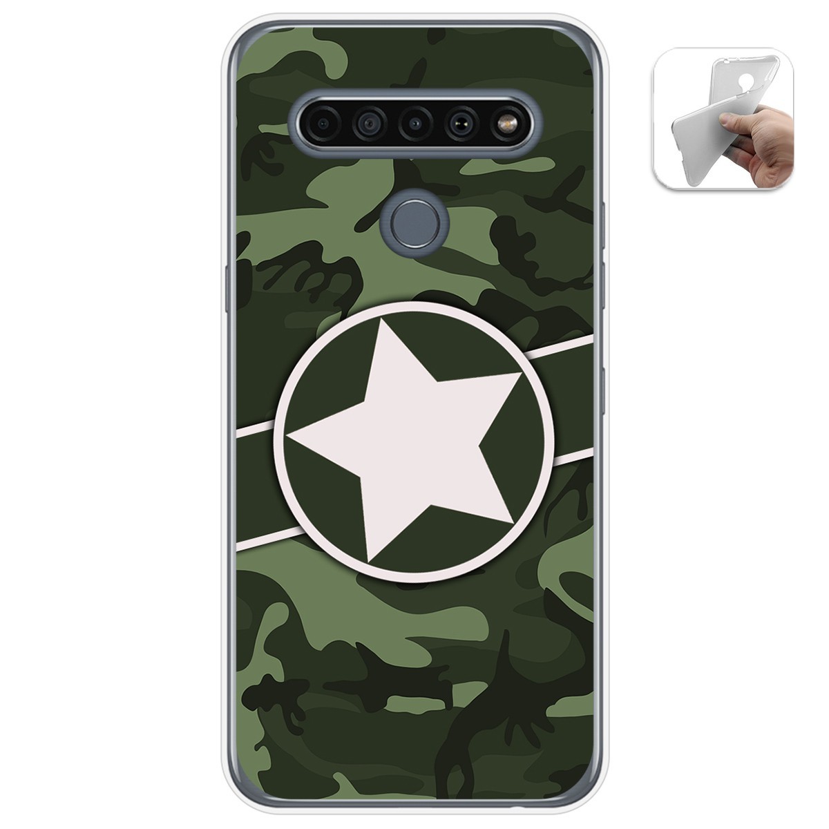 Funda Gel Tpu para Lg K61 diseño Camuflaje 01 Dibujos