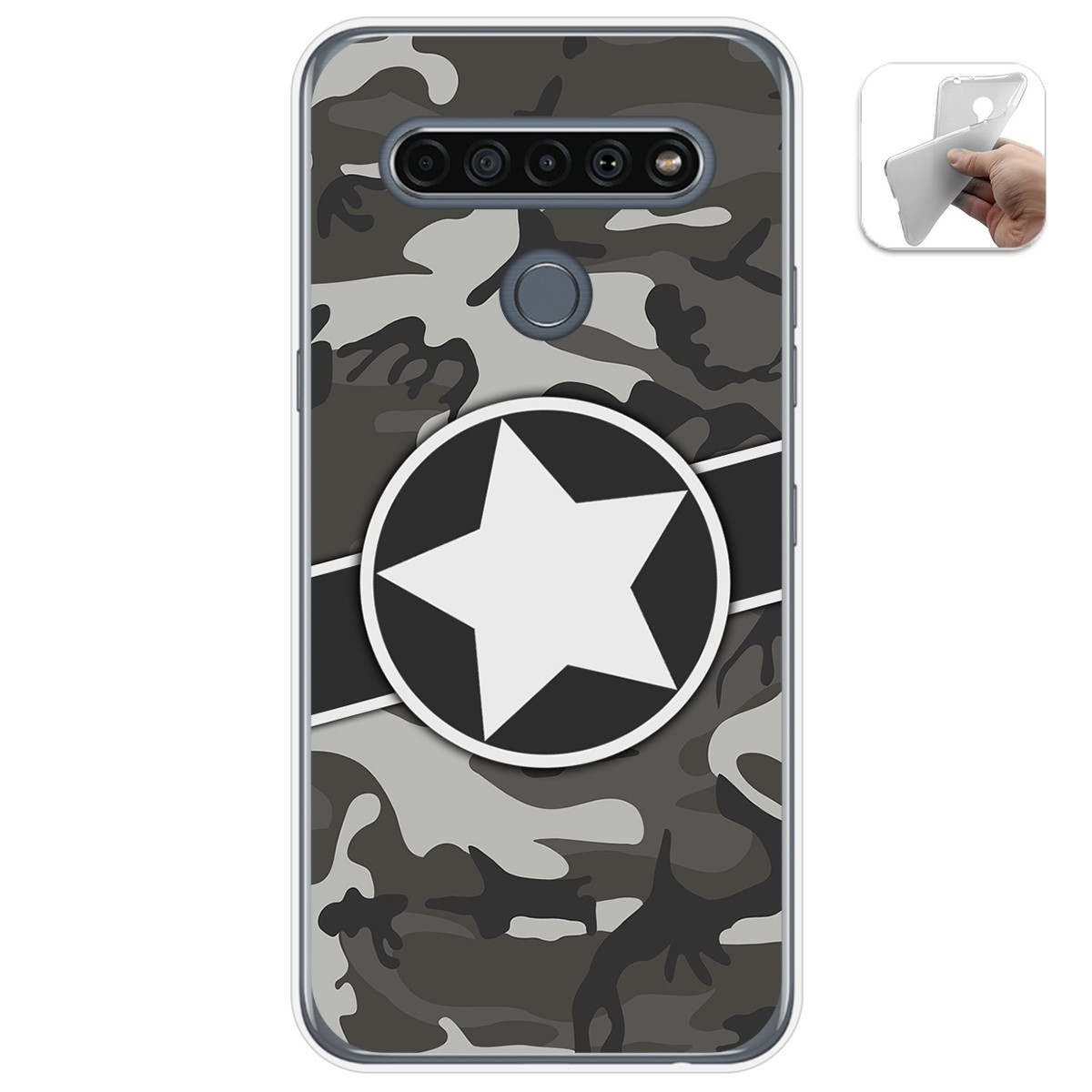 Funda Gel Tpu para Lg K61 diseño Camuflaje 02 Dibujos