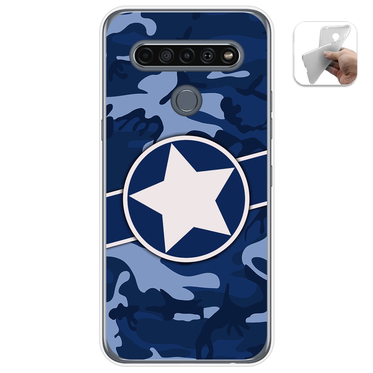 Funda Gel Tpu para Lg K61 diseño Camuflaje 03 Dibujos