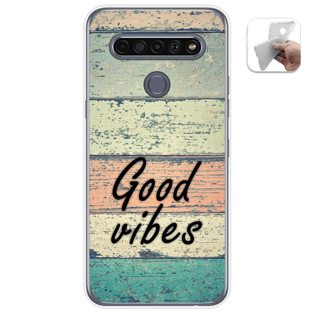 Funda Gel Tpu para Lg K61 diseño Madera 01 Dibujos