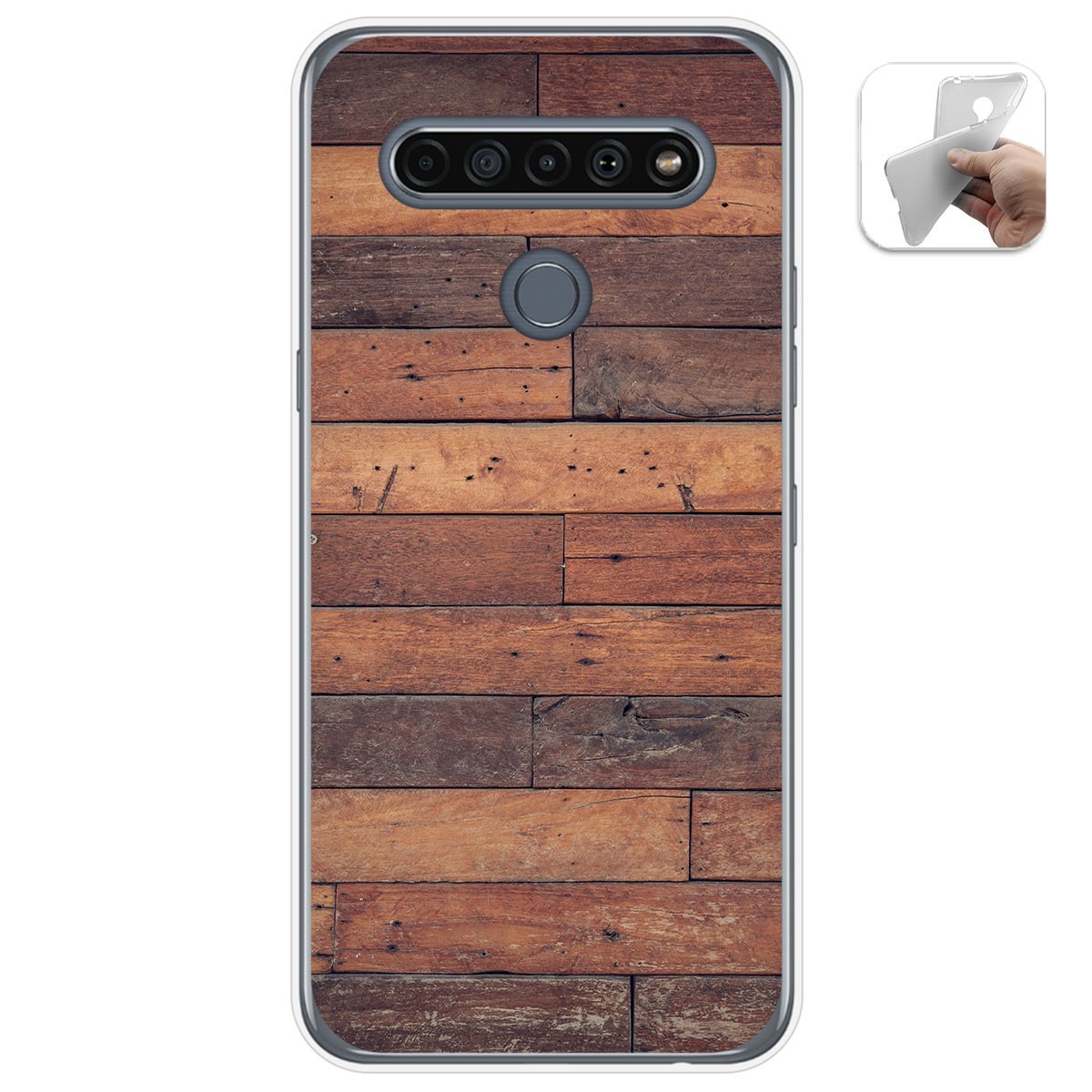 Funda Gel Tpu para Lg K61 diseño Madera 03 Dibujos