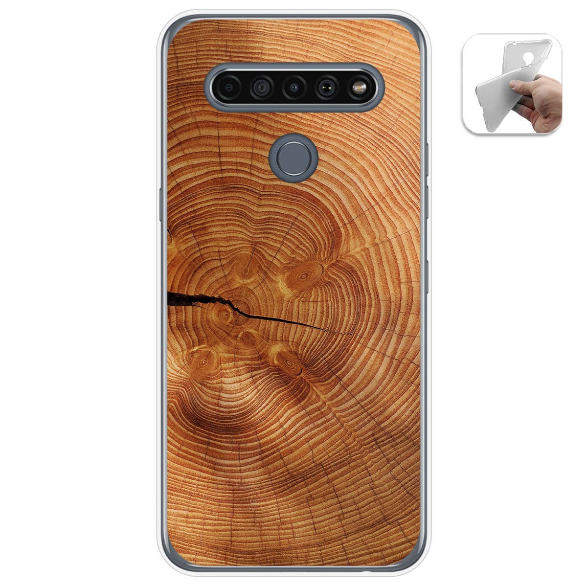 Funda Gel Tpu para Lg K61 diseño Madera 04 Dibujos