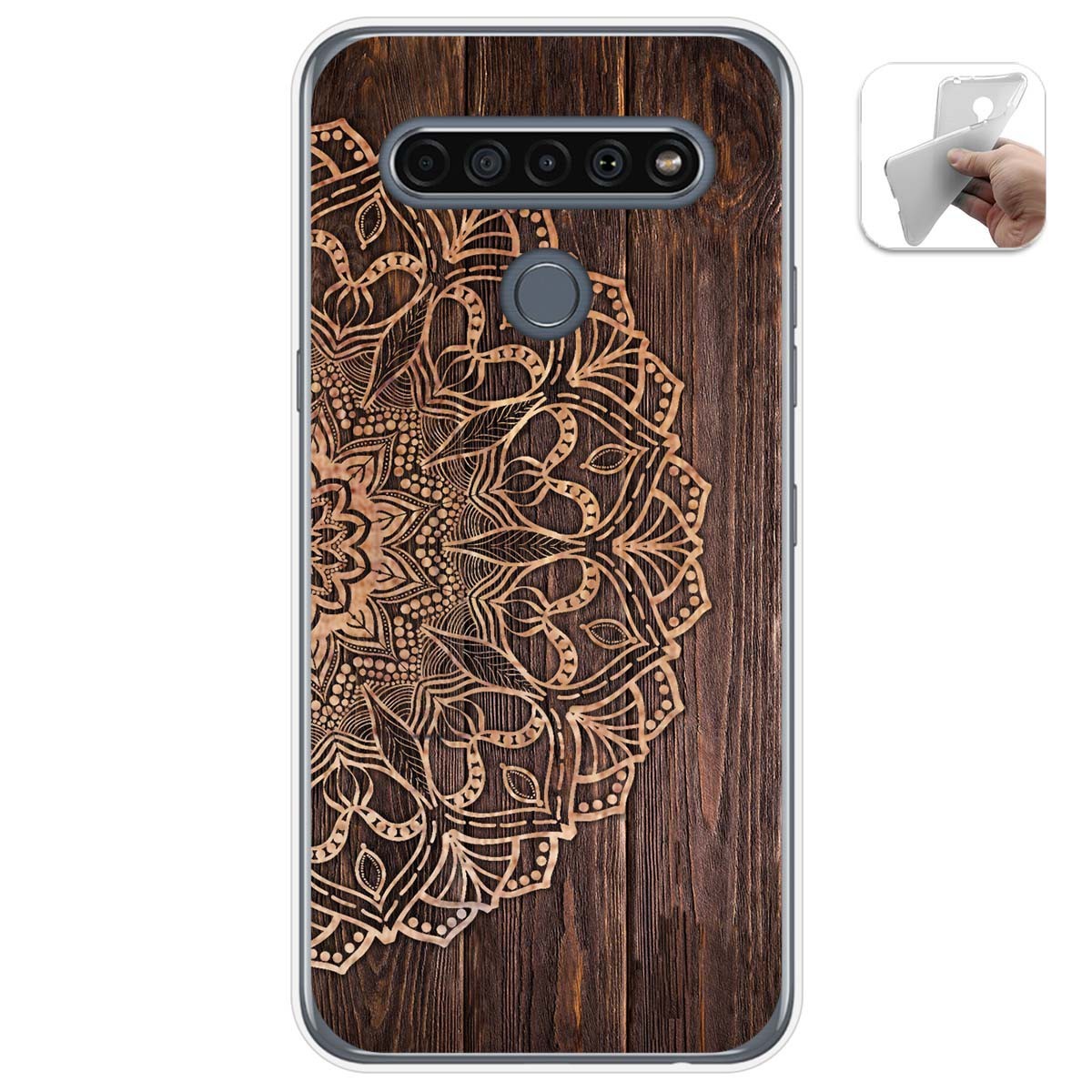 Funda Gel Tpu para Lg K61 diseño Madera 06 Dibujos