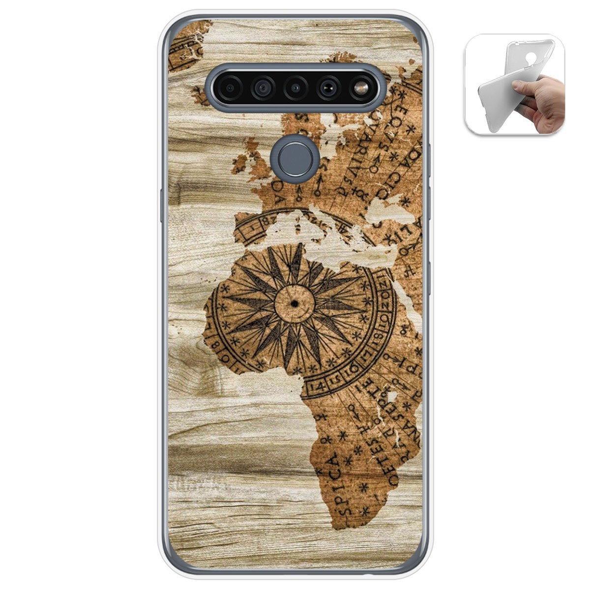 Funda Gel Tpu para Lg K61 diseño Madera 07 Dibujos