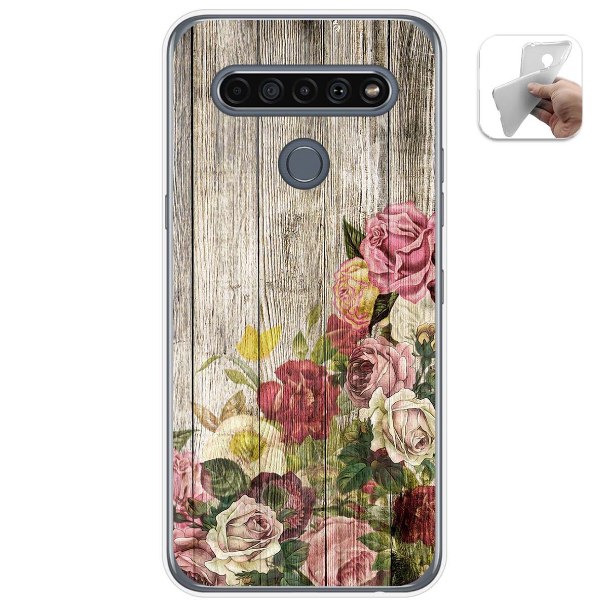 Funda Gel Tpu para Lg K61 diseño Madera 08 Dibujos